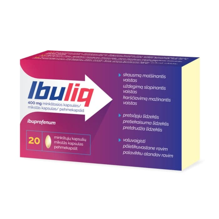Ibuliq 400 mg minkštosios kapsulės, minkštosios kapsulės, N20