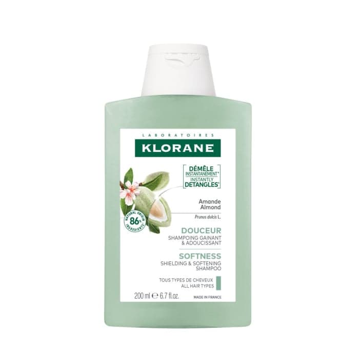 KLORANE šampūnas su migdolų ekstraktu ploniems, silpniems plaukams  ALMOND, 200 ml