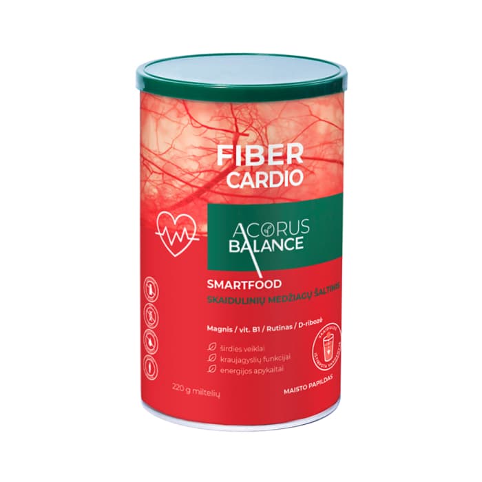 Acorus Balance skaidulos FIBER CARDIO, širdies ir kraujagyslių funkcijoms, 220 g