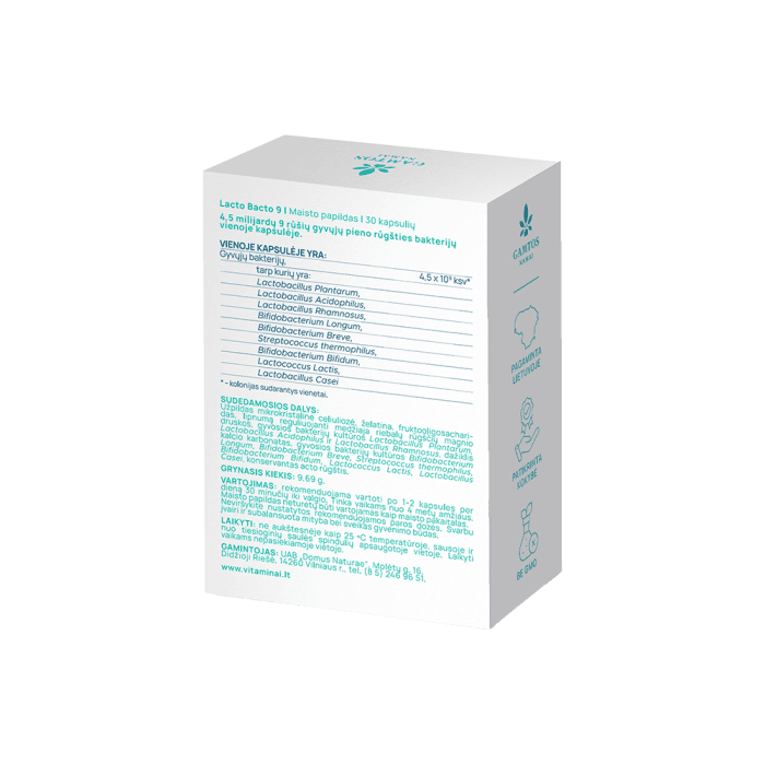GAMTOS NAMAI LACTO BACTO 9, nuo 4 m., 30 kapsulių-2