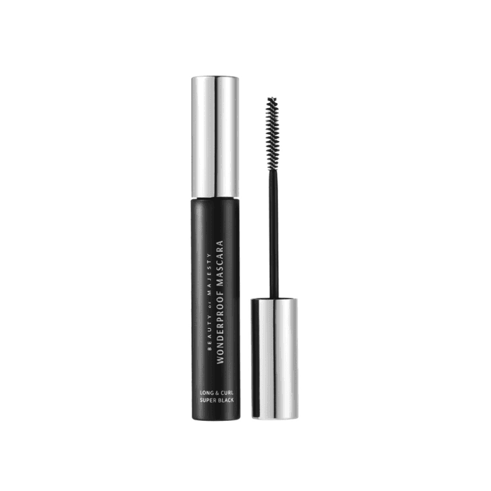 BOM, blakstienų tušas, Volume & Curl #01 SUPER BLACK, 8 g