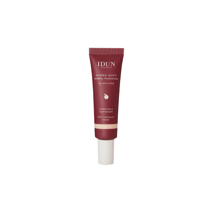 IDUN Minerals Hydra Soft skystas mineralinis makiažo pagrindas  Nr. 1252 Saga (Fair Neutral), 30 ml