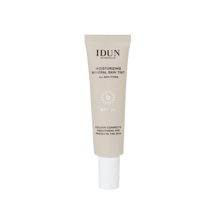IDUN MINERALS drėkinamasis veido kremas su atspalviu, Light/Medium, Nr. 1412, SPF 30, 27 ml