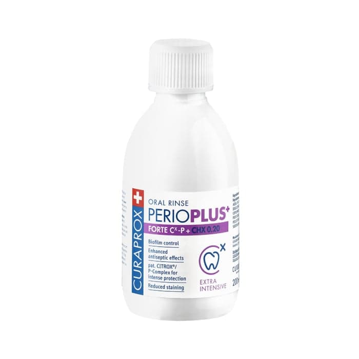 CURAPROX burnos skalavimo skystis su 0,20 % chlorheksidino PERIO PLUS + FORTE, 200 ml