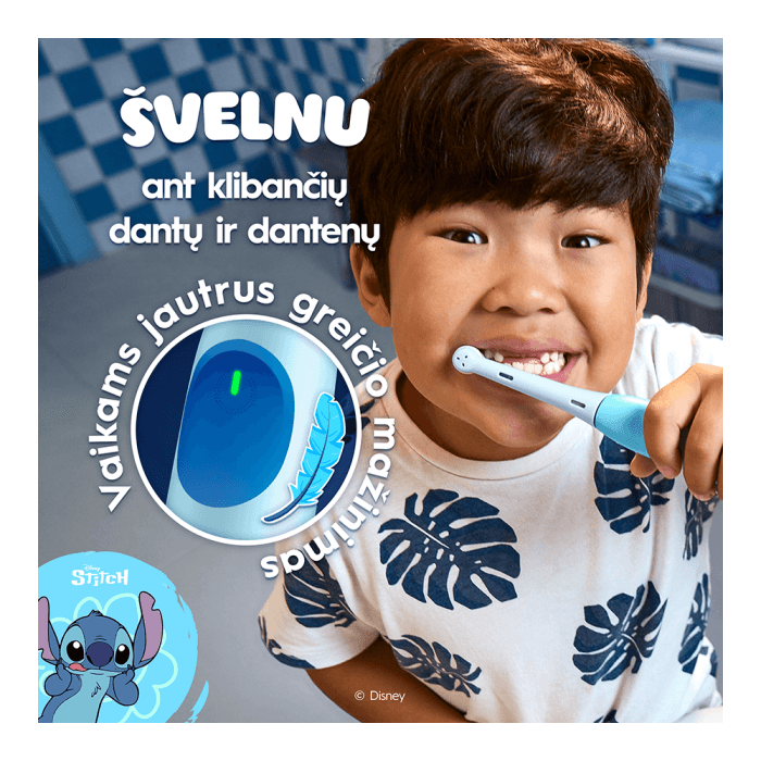 Elektrinis dantų šepetėlis ORAL-B iO Kids (6+y) Stitch + kelioninis dėklas, 1 vnt.-1