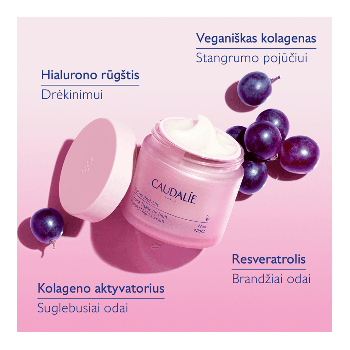 CAUDALIE naktinis veido kremas suglebusiai odai RESVERATROL-LIFT FIRMING NIGHT CREAM, 50 ml-2