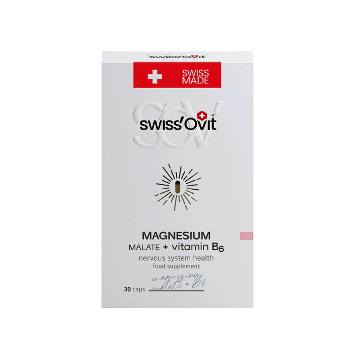 SWISSOVIT magnio malatas + vitaminas B6, 30 kapsulių-1