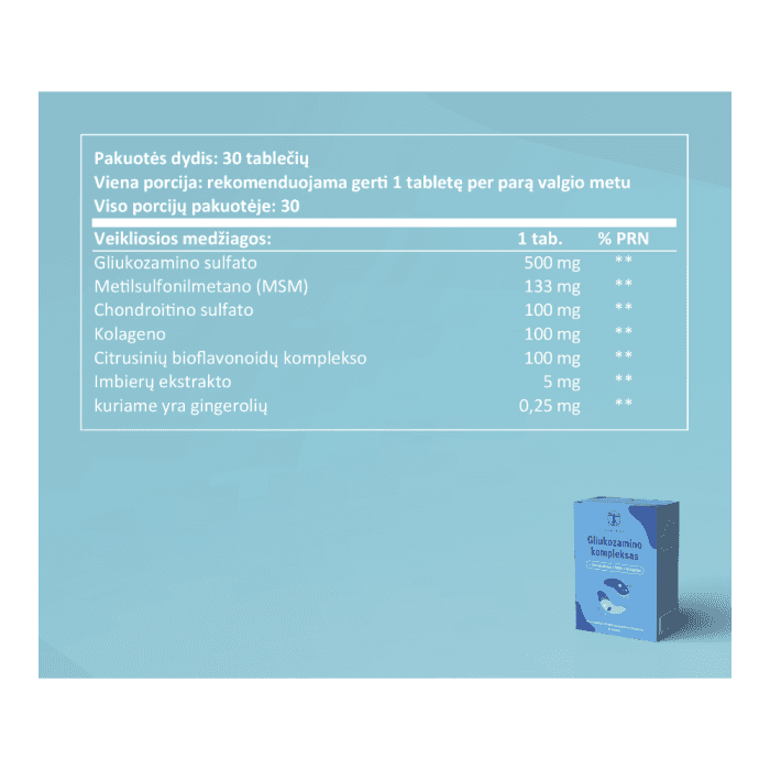 SAPIENS gliukozamino kompleksas, 30 tablečių-2