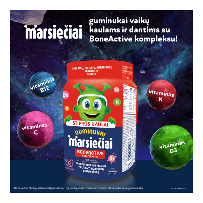 MARSIEČIAI BONEACTIVE vaikų kaulams, 50 guminukų-1