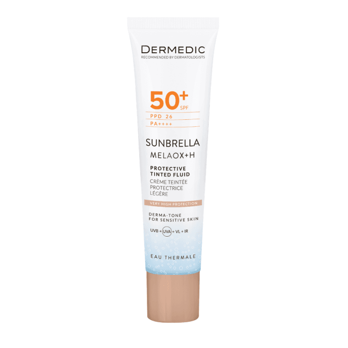 DERMEDIC SUNBRELLA apsauginis veido fluidas su atspalviu SPF 50+ 40ml, 40 ml