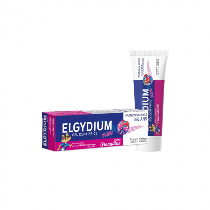 ELGYDIUM dantų pasta gelis vaikams KIDS Red Berries ėduonies kontrolei, uogų skonio, 3-6 m., 50 ml