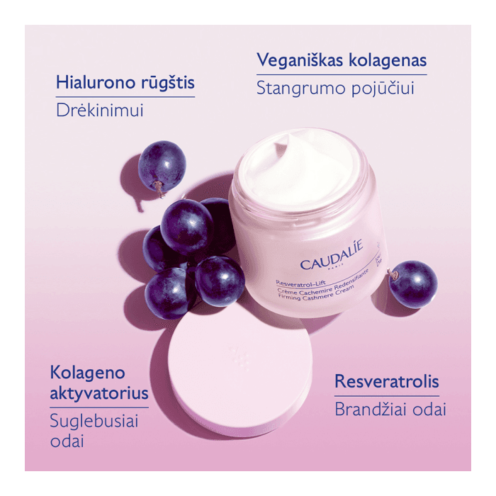 CAUDALIE dieninis veido kremas suglebusiai odai RESVERATROL-LIFT FIRMING CASHMERE CREAM, 50 ml-2