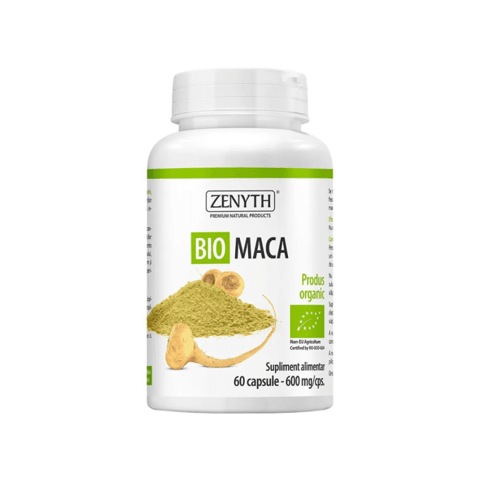 ZENYTH peruvinė pipirnė BIO MACA, LT-EKO-001, 60 kapsulių