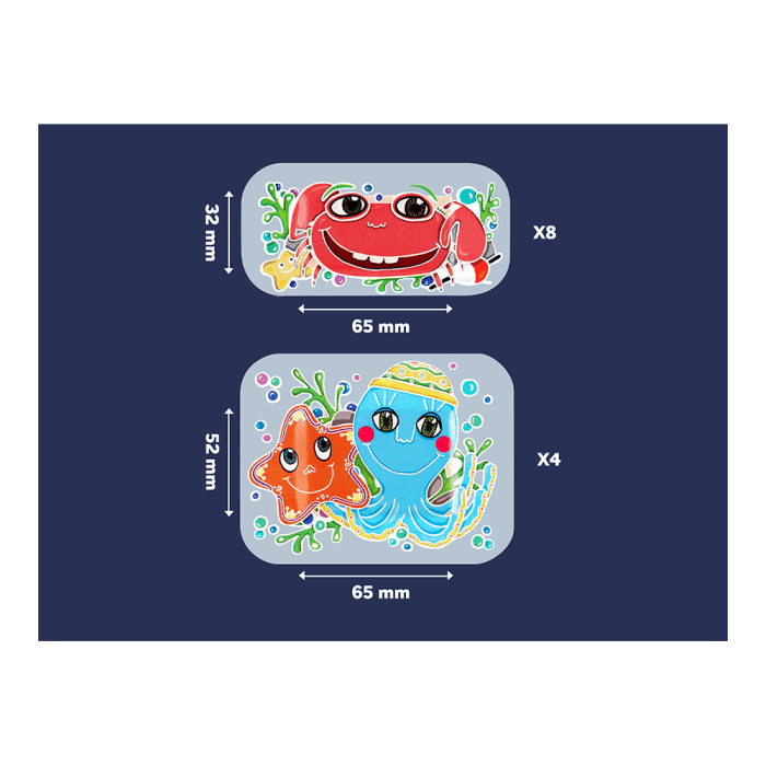 SALVEQUICK AQUA BLOCK KIDS pleistrų rinkinys vaikams, 12 vnt.-1