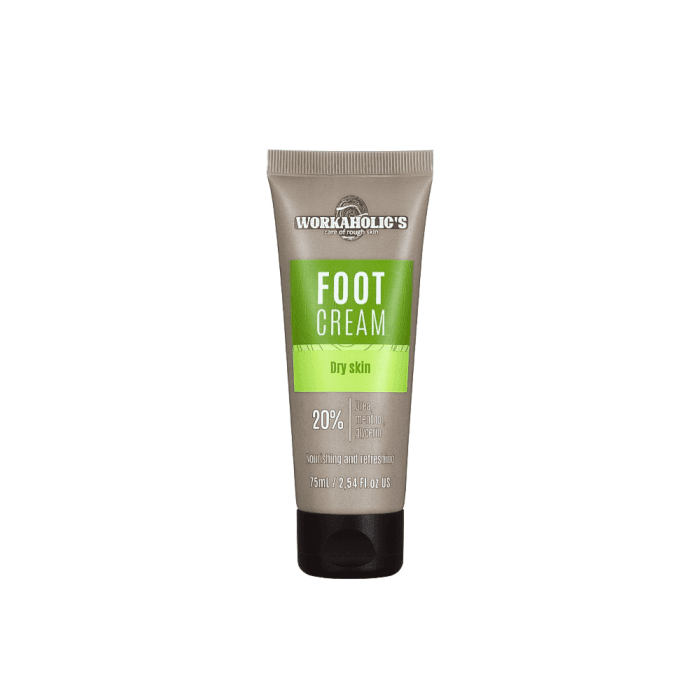 VICTORIA BEAUTY pėdų kremas su šlapalu (20 %) ir mentoliu WORKAHOLIC'S, 75 ml