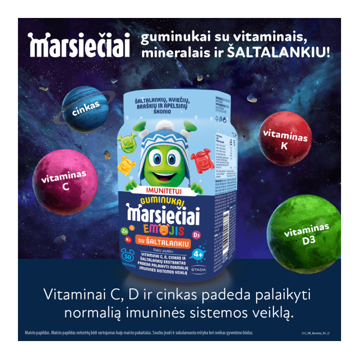 MARSIEČIAI SU ŠALTALANKIU vaikų imunitetui, 50 guminukų-1
