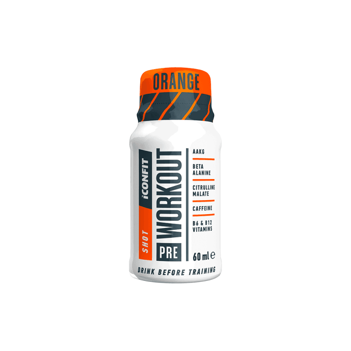 ICONFIT gėrimas (shot'as) prieš treniruotę  apelsinų skonio, 60 ml