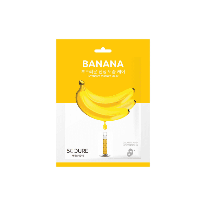 5C CURE lakštinė veido kaukė su bananų ekstraktu, 1 vnt.