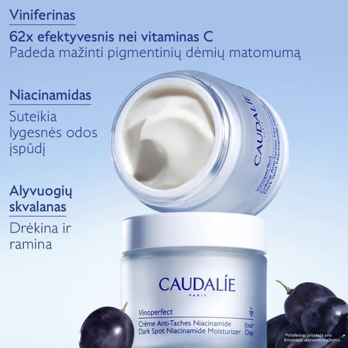 CAUDALIE drėkinamasis veido kremas pigmentuotai odai VINOPERFECT DARK SPOT NIACINAMIDE MOISTURIZER, 50 ml-2