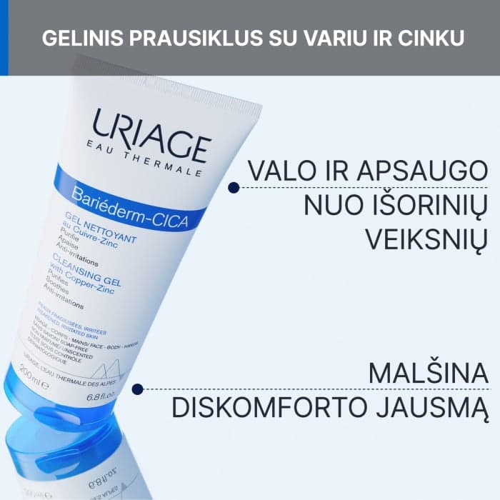 URIAGE gelinis prausiklis BARIEDERM CICA, 200 ml-2