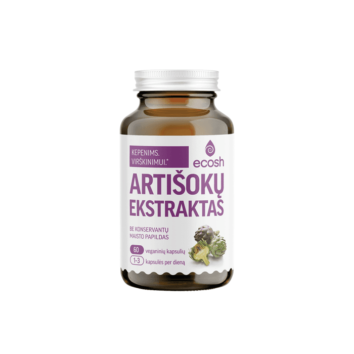 ECOSH Artišokų ekstraktas, 60 kapsulių