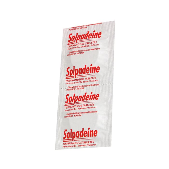 SOLPADEINE, 500 mg + 8 mg + 30 mg, tirpinamosios tabletės, N12-1