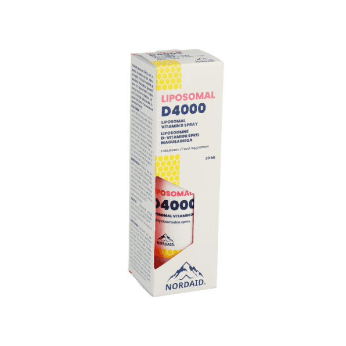NORDAID purškiamas vitaminas D3 4000 IU liposomose, 30 ml