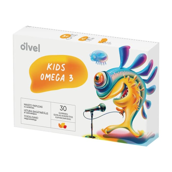 OLVEL VAIKAMS OMEGA 3, nuo 3 m., 30 guminukų