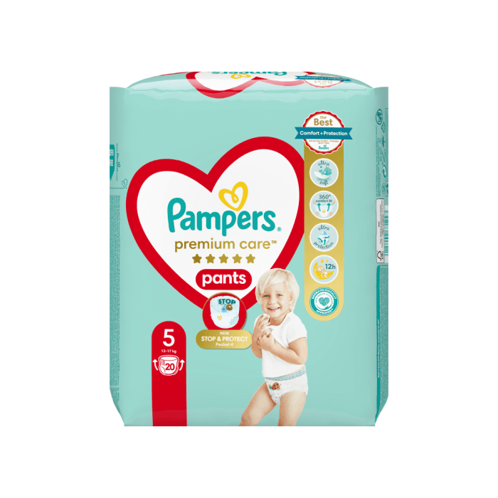 PAMPERS sauskelnės PREMIUM CARE PANTS, 5 dydis, 20 vnt.