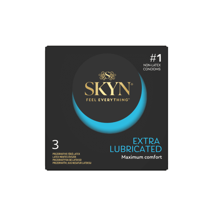 LIFESTYLES prezervatyvai SKYN EXTRA LUBE, 3 vnt.-1