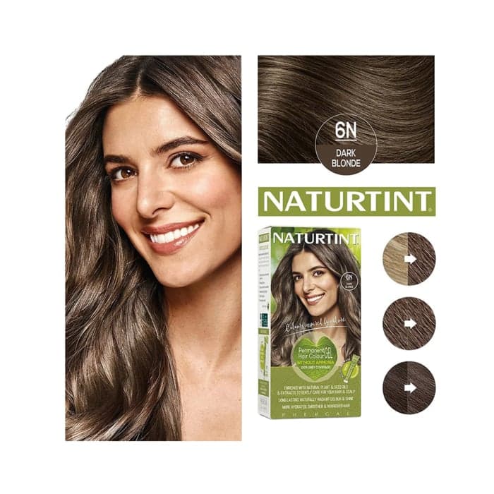 NATURTINT ilgalaikiai plaukų dažai be amoniako NATURALLY BETTER, 6N DARK BLONDE, 170 ml-1