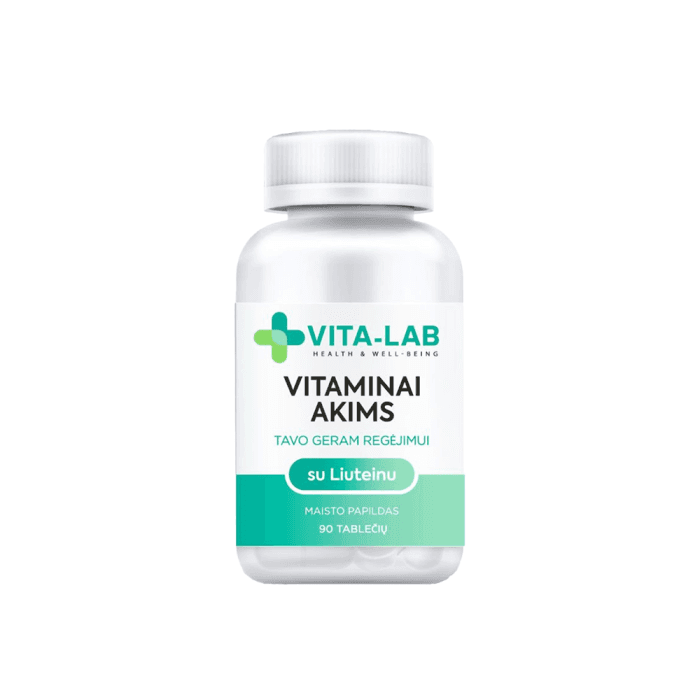 VITA-LAB, Vitaminai akims su Liuteinu, 90 tablečių