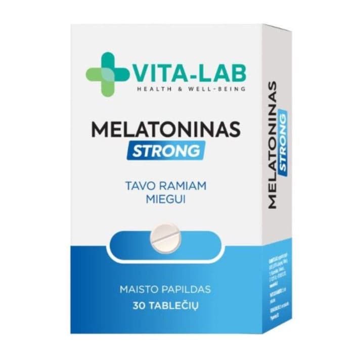 VITA-LAB melatoninas STRONG, nuo 18 m., 30 tablečių