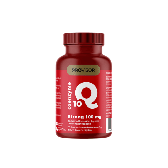 PROVISOR Q10 STRONG 100 MG su alfa-linoleno rūgštimi, 30 kapsulių