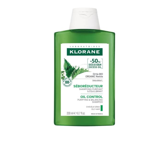 KLORANE šampūnas su dilgėlių ekstraktu riebiems plaukams, 200 ml