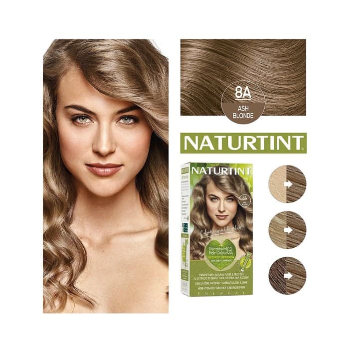 NATURTINT ilgalaikiai plaukų dažai be amoniako NATURALLY BETTER, 8A ASH BLONDE, 170 ml-1