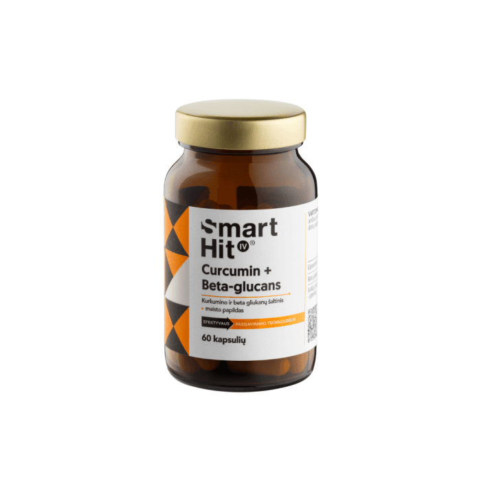 SmartHit IV Curcumin + Beta-glucans, 60 kapsulių-1