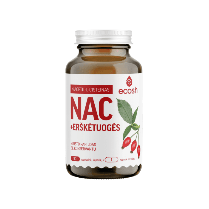 ECOSH NAC su erškėtuogėmis, 90 kapsulių