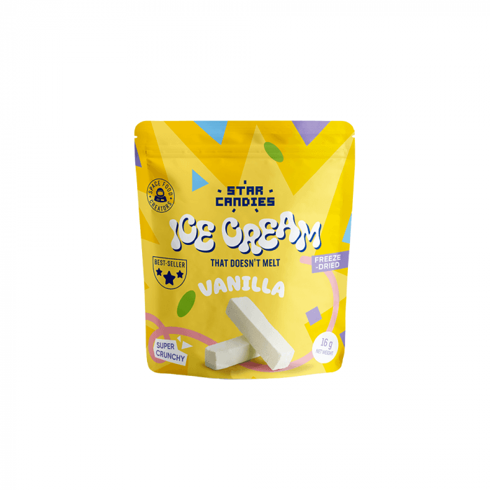 STAR CANDIES šaltyje džiovinti vaniliniai ledai, 16 g