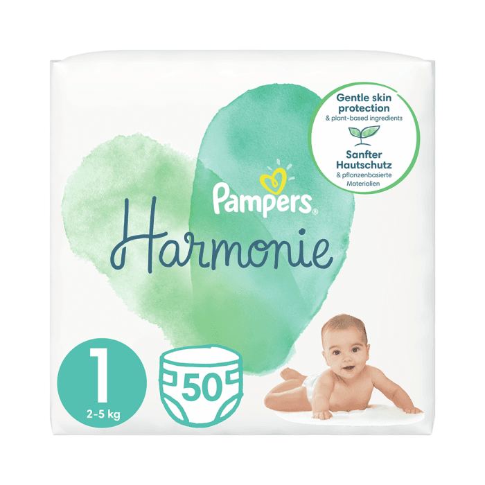PAMPERS sauskelnės HARMONIE, 1 dydis, 2–5 kg, 50 vnt.-1
