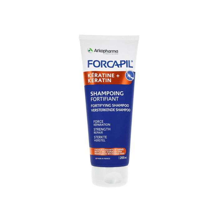 FORCAPIL® KERATIN+ šampūnas su keratinu silpniems ir pažeistiems plaukams, 200 ml