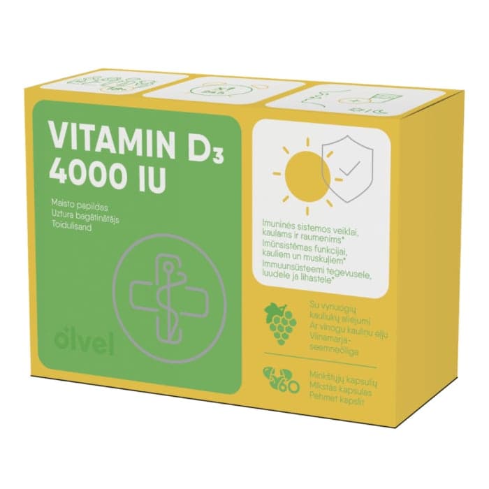 OLVEL , Vitaminas D3 4000 IU, 60 kapsulių-1