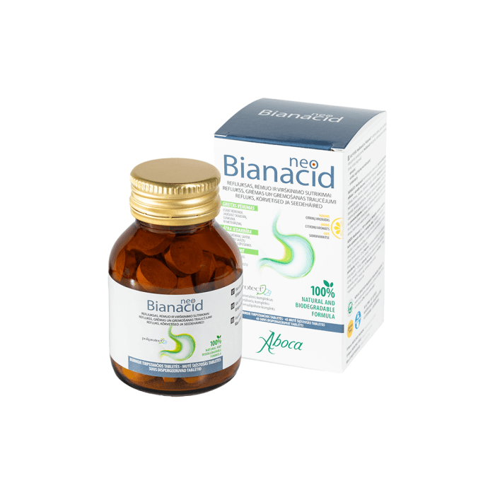 NEOBIANACID citrinų aromato, 45 burnoje tirpstančios tabletės-1