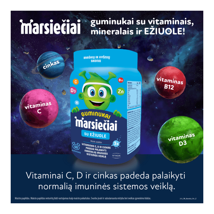 MARSIEČIAI SU EŽIUOLE vaikų imunitetui, 50 guminukų-1
