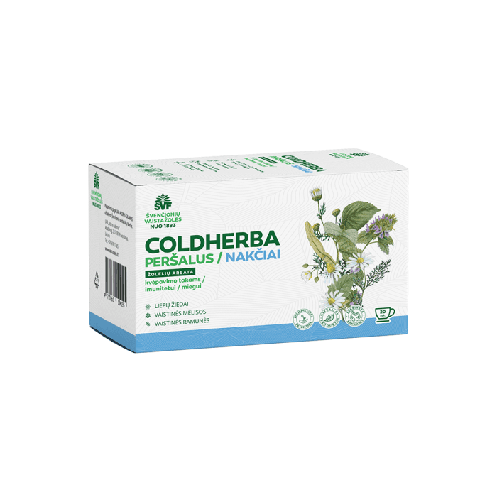 ŠVF arbata nakčiai COLDHERBA, 2 g x 20 vnt.