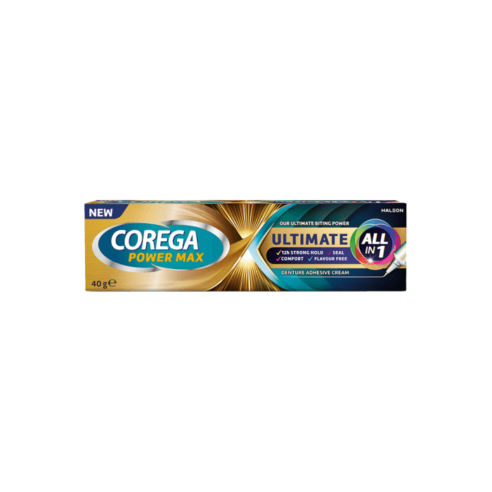 COREGA ULTIMATE ALL in 1 dantų protezų fiksuojamasis kremas,, 40 g-1