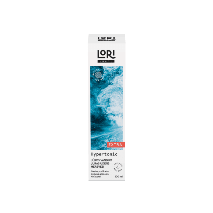 LORIMAR EXTRA hipertoninio jūros vandens tirpalo purškalas, 100 ml