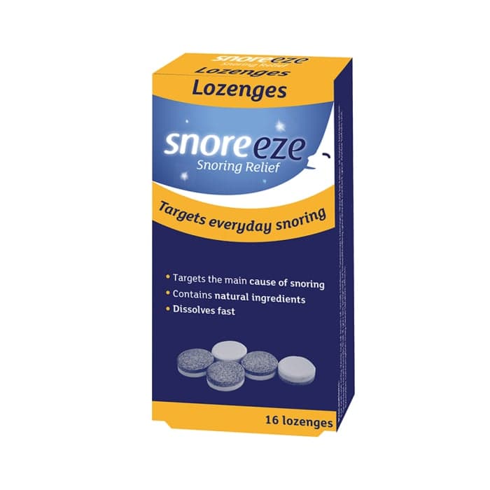 SNOREEZE čiulpiamos pastilės nuo knarkimo, mėtų skonio, 16 čiulpiamų tablečių
