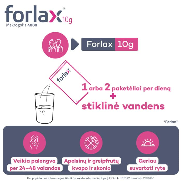 FORLAX 10 g, milteliai geriamajam tirpalui paketėlyje, N20-2