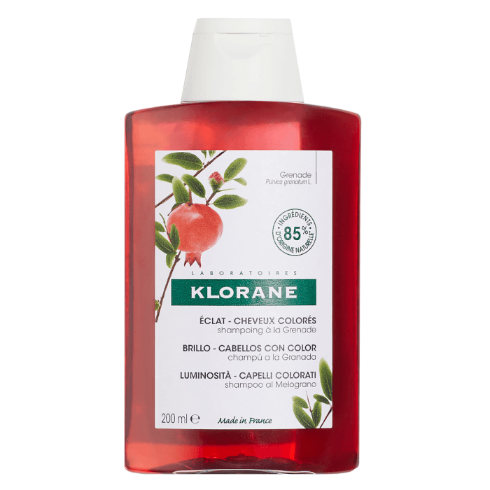 KLORANE šampūnas su granatų ekstraktu dažytiems plaukams, 200 ml